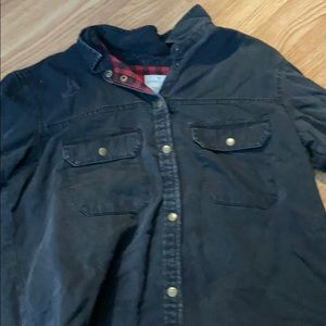 Button down distressed oversized shirt